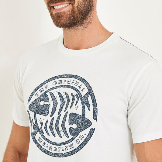 WF Surf Branded Graphic T-Shirt Dusty White Marl