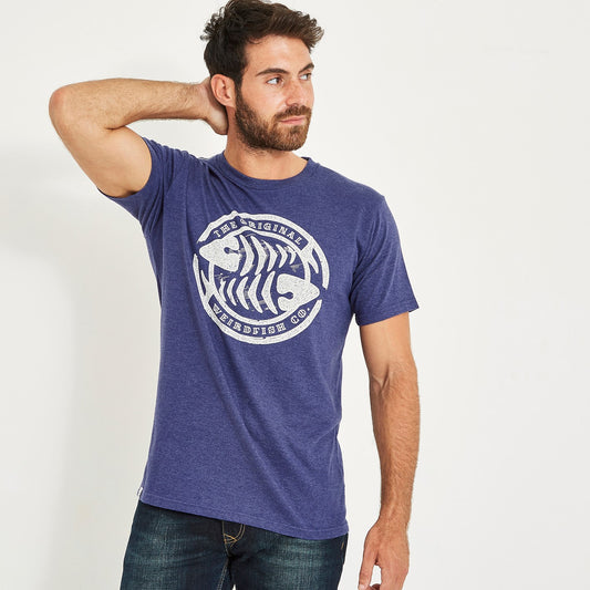 WF Surf Branded Graphic T-Shirt Night Blue Marl