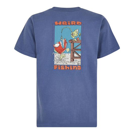 Weird Fishing Artist T-Shirt Blue Indigo