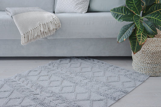 Stina - cotton rug gray