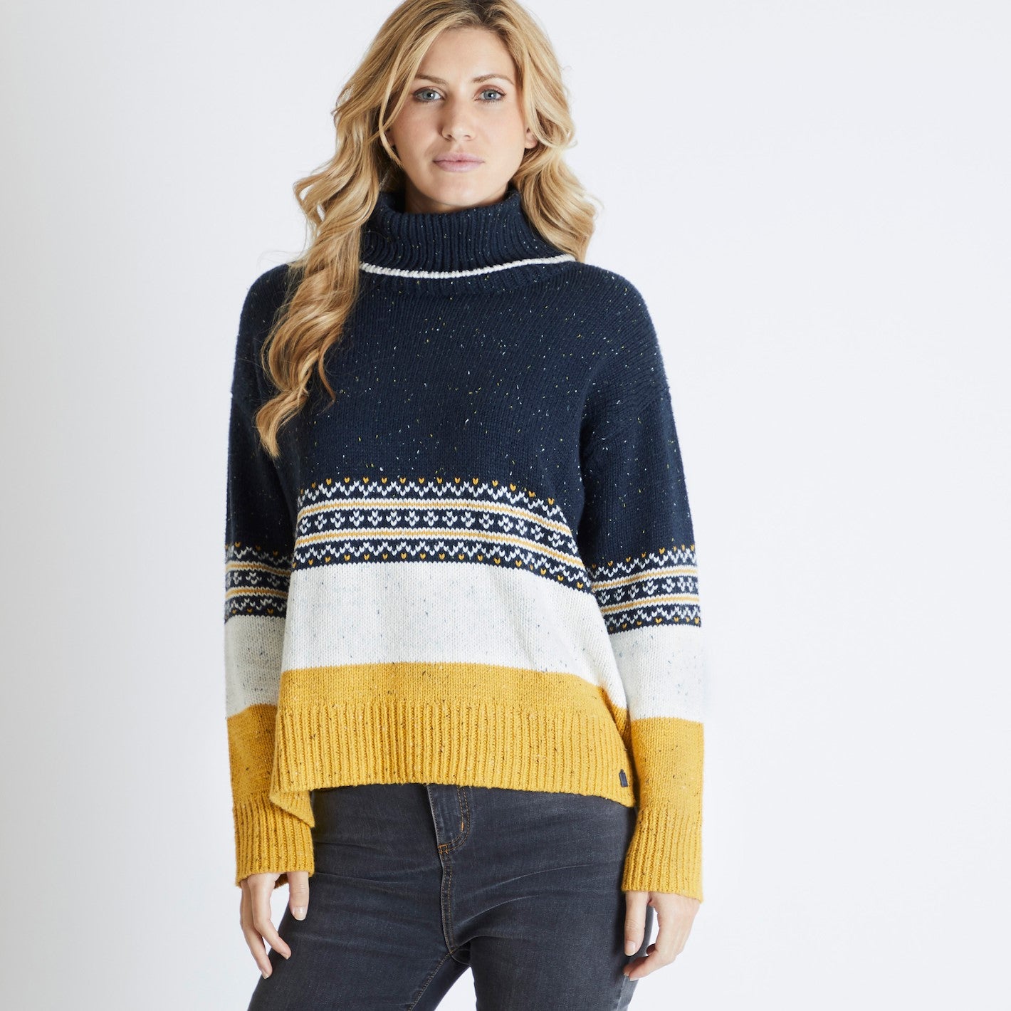 Elsa Colour Block Popover Jumper Dark Navy