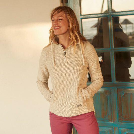 Geranium 1/4 Zip Classic Macaroni Sweatshirt