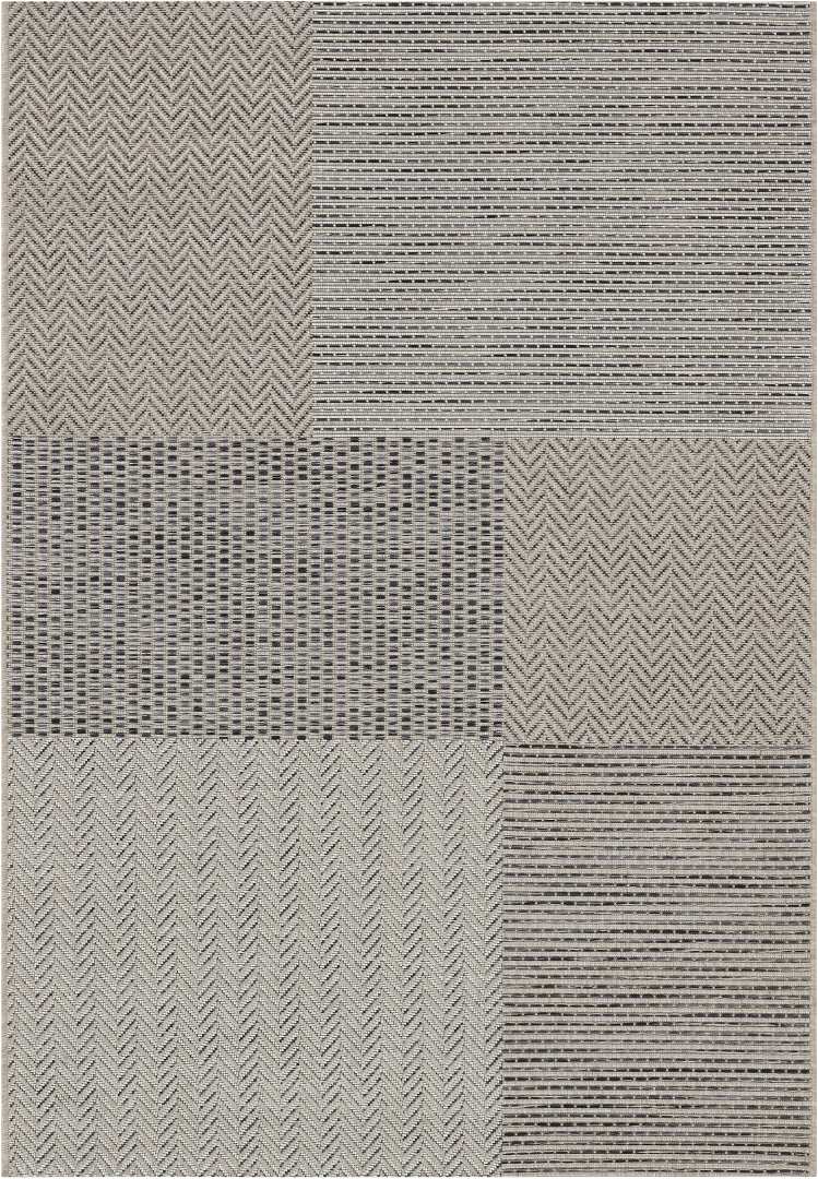 Soile rug natural white / black